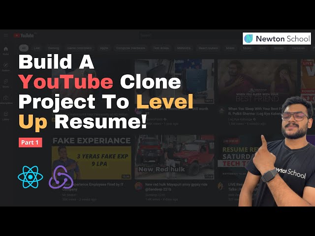 🔴 Build a YouTube Clone project using REACT.JS with Source Code | Part 1 - Code Environment Setup