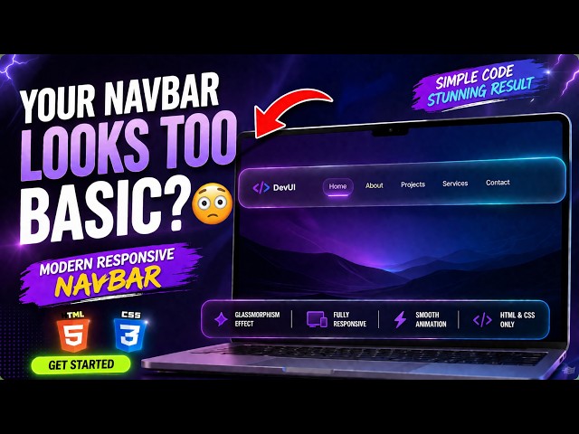 Your Navbar Looks Too Basic? 😳 Build This Modern Responsive Navbar | HTML & CSS