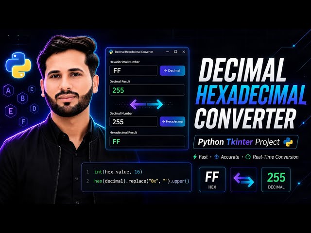 Build a Decimal ↔ Hexadecimal Converter in Python 🐍 | Tkinter GUI Project 🔥
