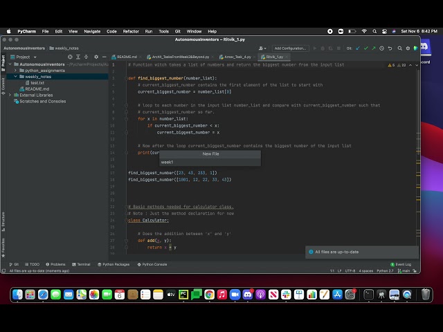 Pycharm git file create / add / commit / push