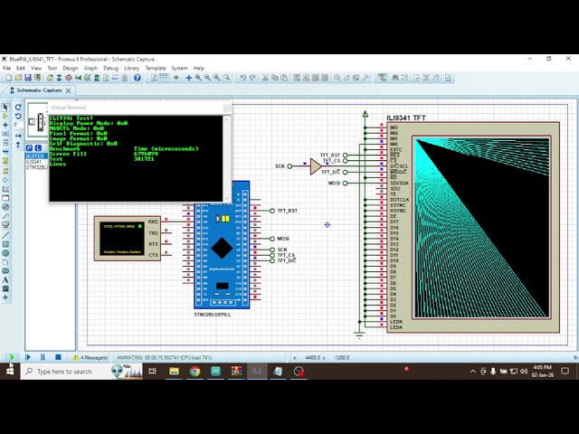 TFT ILI9341 interface with STM32 in Proteus#shortsvideo #arduino #shortvideo #shortsviral #shorts