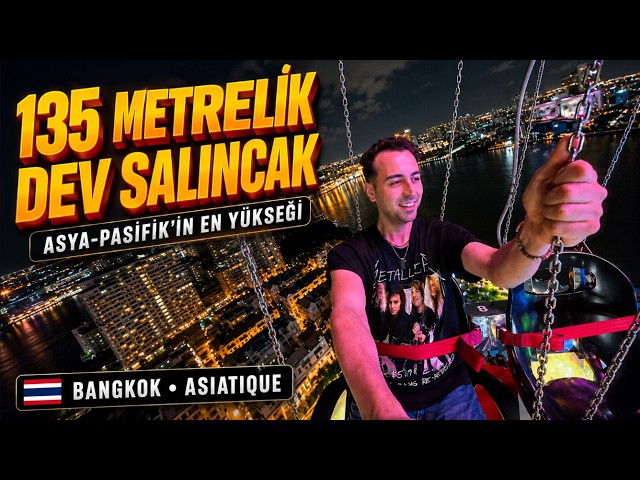 I rode a 135-meter-tall giant swing in Bangkok! | Asiatique The Riverfront SkyFlyer 🇹🇭
