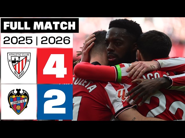 Athletic Club 4 - 2 Levante UD 2025/26 PARTIDO COMPLETO