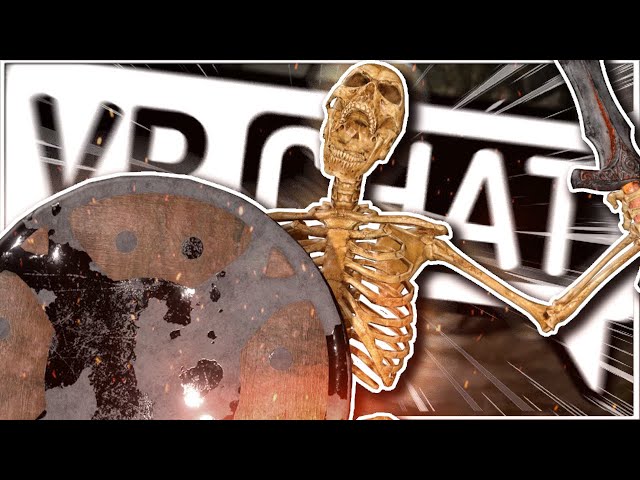 SKELETON BANGS HIS SHIELD AROUND VRCHAT - VRChat (Funny Moments)