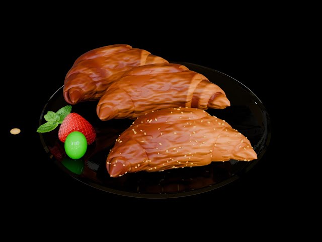 Blender 4.5 LTS tutorial : How to model croissant。Blender 4.5 LTS 教程: 制作羊角面包