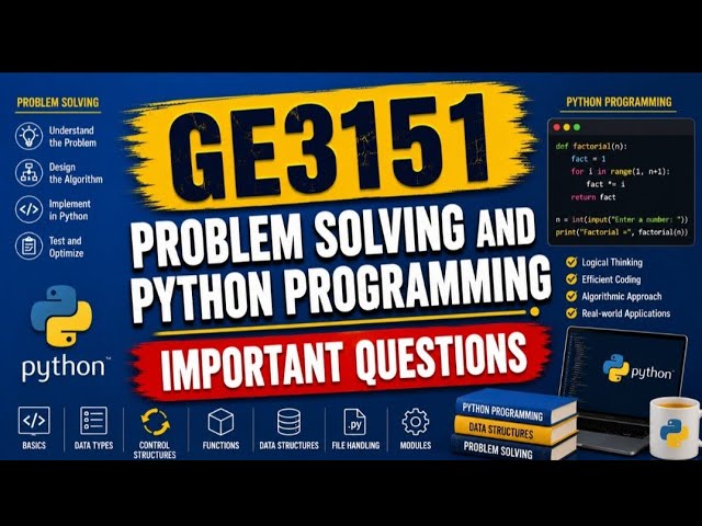 GE3151 Problem Solving and Python Programming Important questions