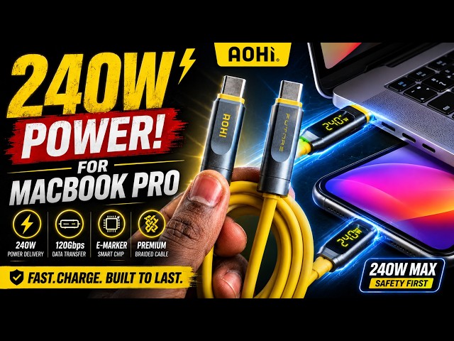 AOHI 240W USB-C Cable Review 🔥 Best Charging Cable for MacBook Pro?