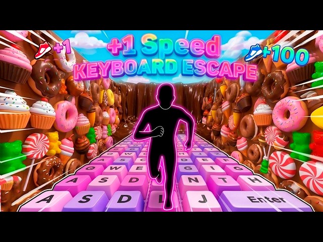 POV ROBLOX OBBY +1 Speed Keyboard Escape 🍬🍫 Immersive Interactive Warm Up | Gaming Fitness Challenge