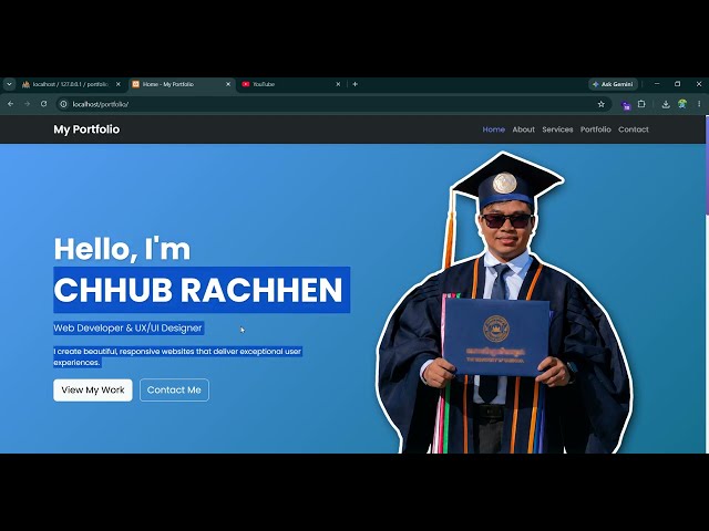 PHP Portfolio Website | Job Application Portfolio | HTML, CSS, JavaScript, PHP & MySQL