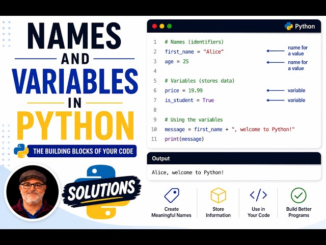 Beginning Python (Episode 3 - Solutions): Names and Variables