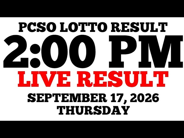 Lotto Result Today 2:00 PM Draw September 17, 2026 Thursday PCSO LIVE Result