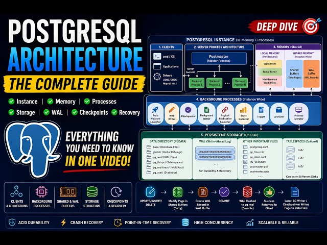 PostgreSQL Architecture |Master Complete PostgreSQL Internal Architecture in One Video