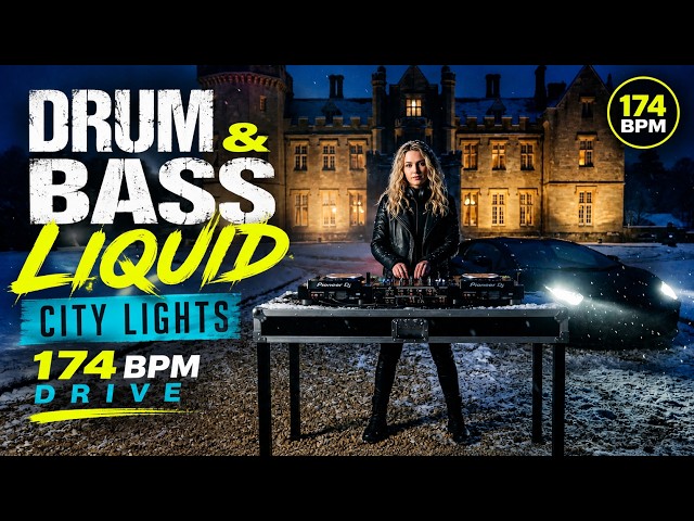 Liquid Drum & Bass City Lights Drive Mix | 174 BPM Atmospheric Electronic Continuous Live DJ Session