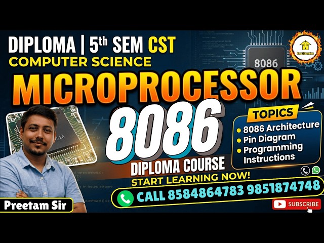 📌Computer Science Microprocessor 8086 For Diploma 5th Sem CST 2026 By Preetam Sir ⚡