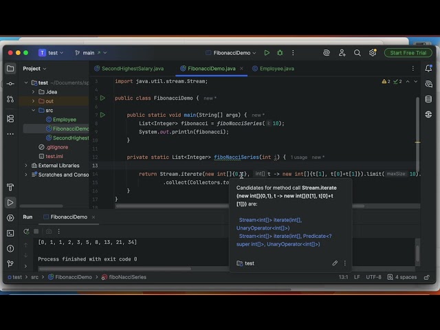 TCS Interview Fibonacci using Java8 Streams