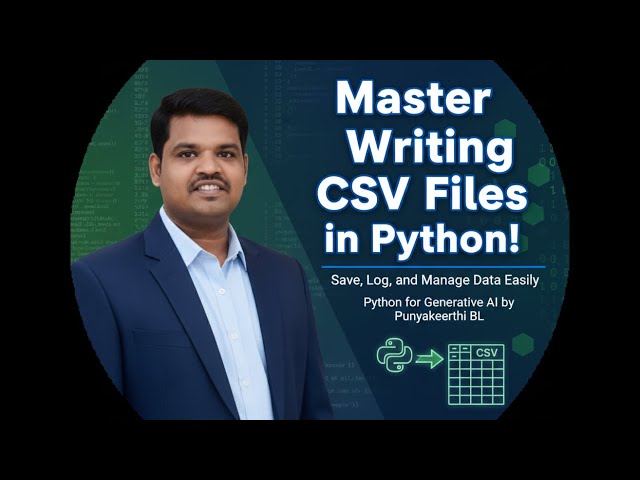 Master Writing Data to CSV Files in Python: Write and Log Data Easily | Python for Generative AI