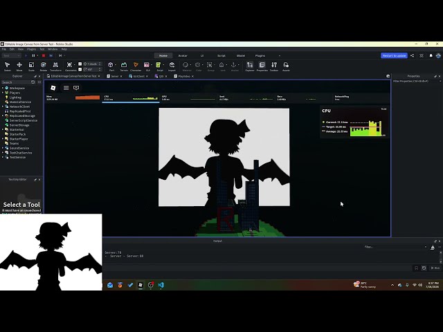 Bad Apple feat. nomico in Roblox Editable Image API