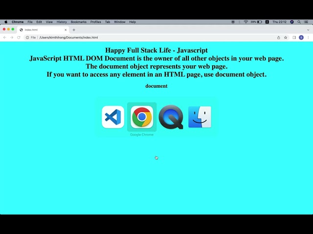 Basic Javascript Lesson 2: HTML DOM, document, getElementByID, innerHTML