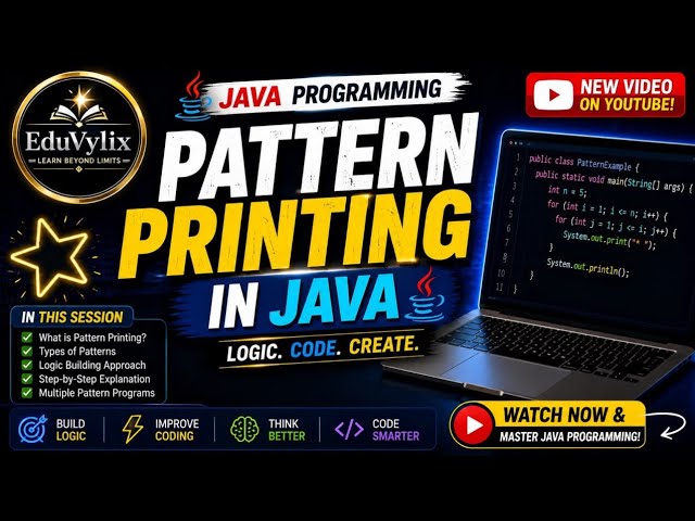 Pattern Printing in Java  part-2 | Easy Java Programs for Beginners