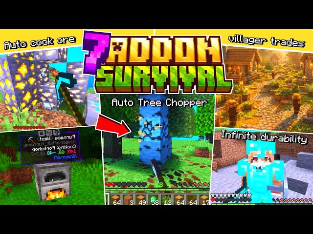 7 BEST MCPE 1.26 SURVIVAL ADDONS TO MAKE YOUR LIFE EASIER #minecraft #addonmcpe