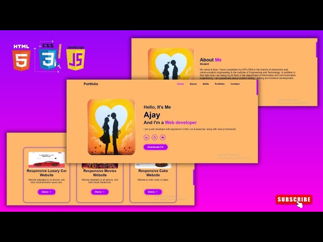 How to Make a Responsive Portfolio Website Using Html , CSS and JavaScript | @TechnoWhiteFang