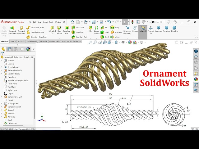 SolidWorks Tutorial-Metal Ornament