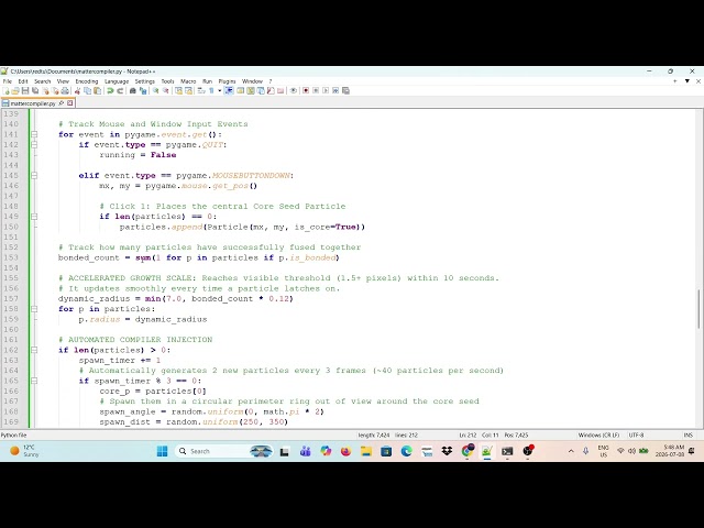 I Coded a Matter Compiler Software Framework in 4 Minutes!!! (Full Source Code) (TUTORIAL) | Pygame