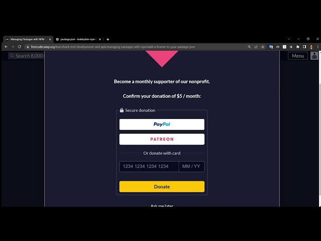 FreeCodeCamp | Back End Development | Managing Packages with NPM | Solutions