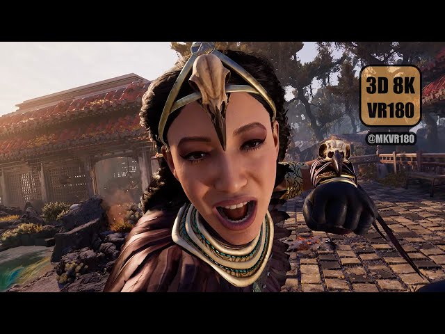 POV Li Mei Talks to Cage | MK1 VR Intro Dialogue Scene | 8K VR180 CG Render Replay