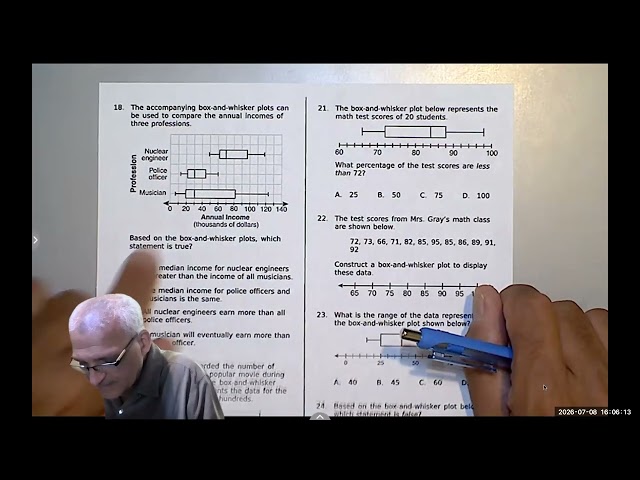 Lesson 31 Statistics & Probability Review for Algebra 1 Regents | Mean, Median, Mode, Range & Box Pl