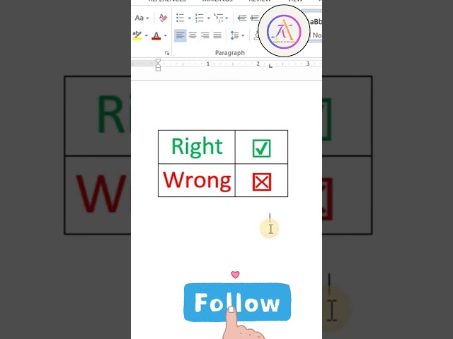 Insert Right & Wrong Symbol in MS Word! ✅❌ #shorts