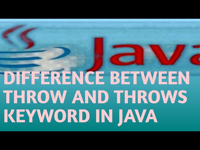 DIFFERENCE BETWEEN THROW AND THROWS KEYWORD IN JAVA in Hindi Lecture 107