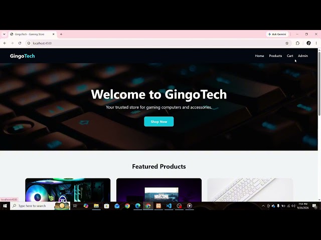 GingoTech – Computer Shop E-Commerce Website | Node.js, Express.js, EJS & MySQL