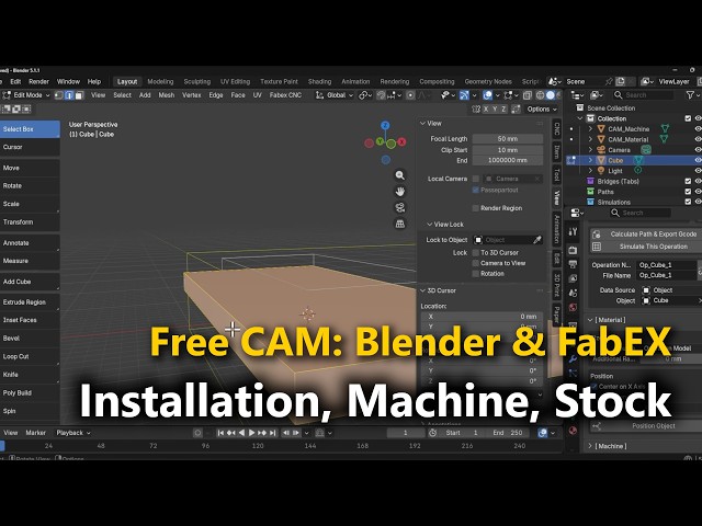 CNC CAM Workflow: Blender + FabEX CNC Installation & Machine Setup