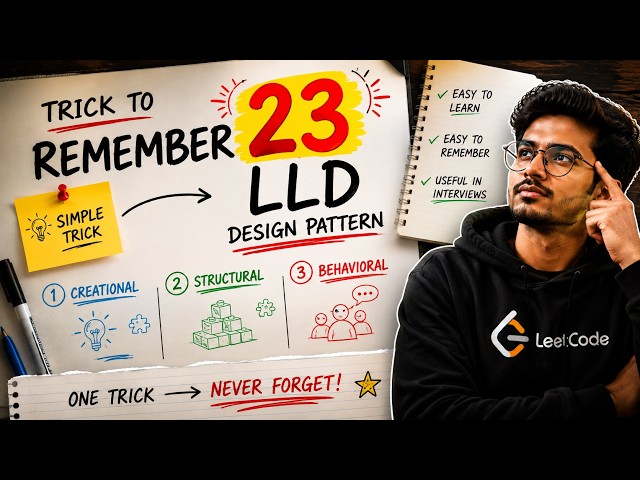 The ultimate TRICK to remember 23 LLD DESIGN PATTERNS 🔥 🧠