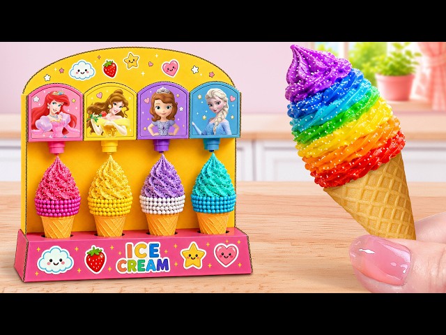 Mini Princess Ice Cream Cake✨ How To Make Wonderful Miniature Princess Ice Cream Cone 🌸Mini Cakes