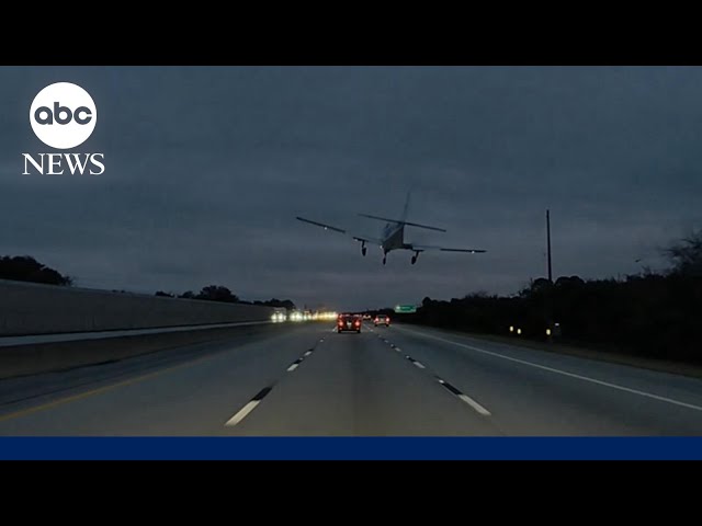Plane crash lands on top of car on I-95 in Florida, everyone survives