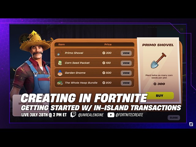 Getting Started with In-Island Transactions | Creating in Fortnite