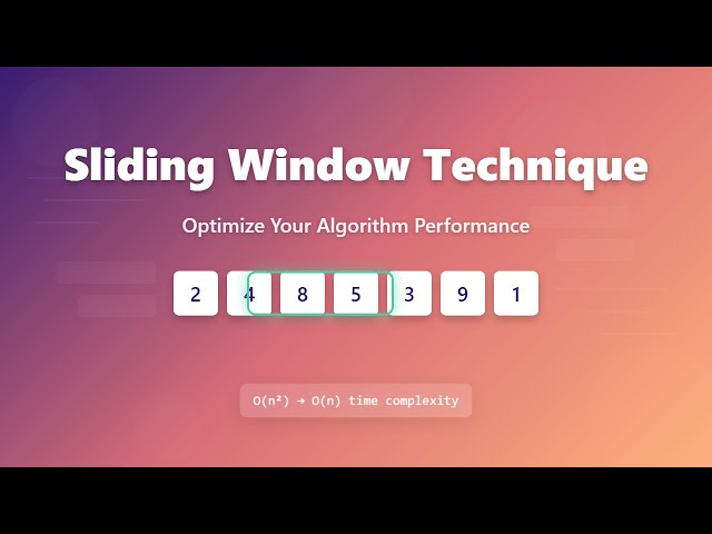 Sliding Window Technique Explained Simply | Data Structures & Algorithms Tutorial