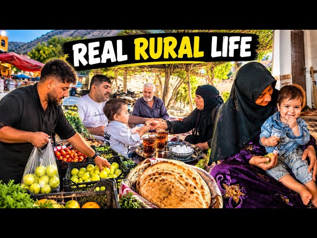 🛒 A Day of Rural Life in Iran | Saleh Shops in Town, Visits Family & Shares Breakfast at Home ❤️