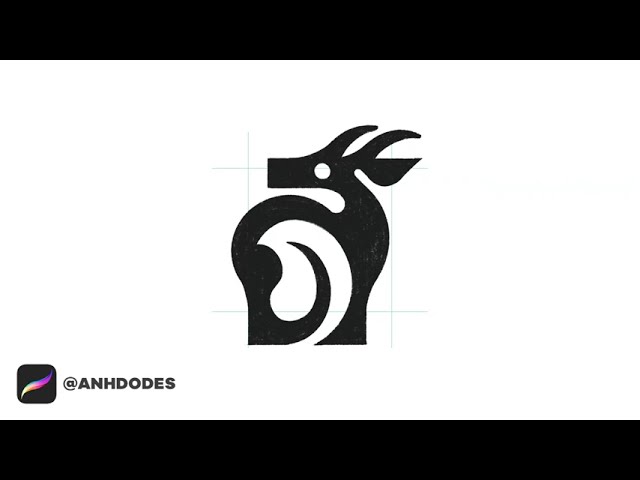 Negative Space Goat & Leaf logomark design process credit: @anhdodes - Anh Do - logo designer