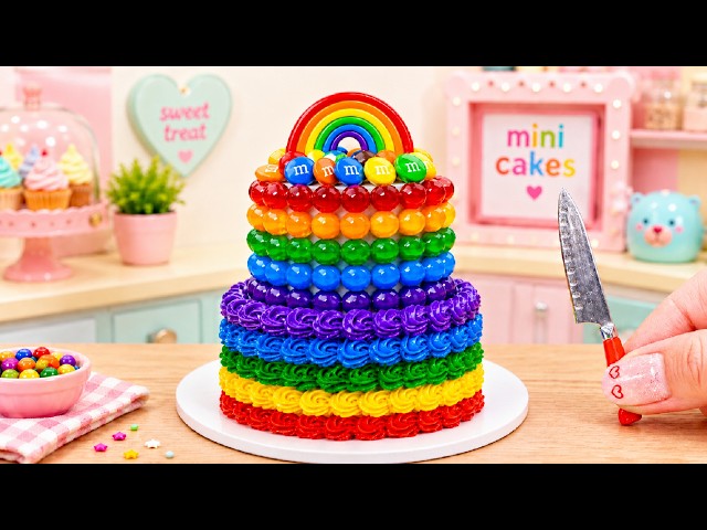 1000+ Mini Cake Recipe With Rainbow Jelly Chocolate 🌈🍫 Amazing Mini Rainbow Cake Decorating Ideas