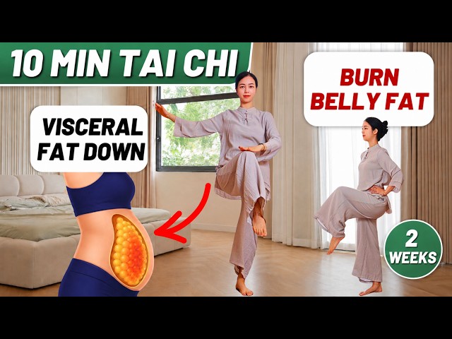 10-Min Tai Chi Belly Fat Challenge 🔥 Reduce Visceral Fat in 2 Weeks