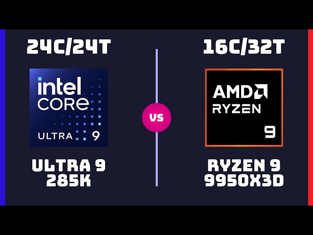 Intel Core Ultra 9 285K vs AMD Ryzen 9 9950X3D – Gaming & CPU Benchmark Comparison