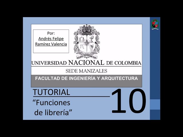 Tutorial 10 de MATLAB en español - Funciones de Librería