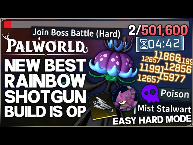 Palworld 1.0 - So Shotguns Are Actually OP - New Best Build Guide - Poison Combo VS Hard Tower Boss!