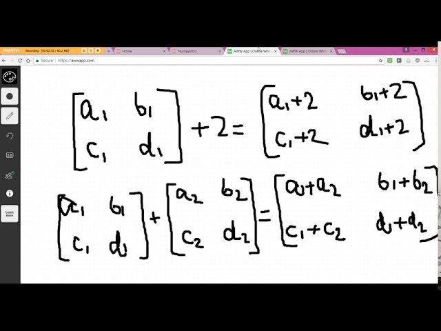 Pytorch Bootcamp   13 Numpy for Basic Matrix Arithmetic