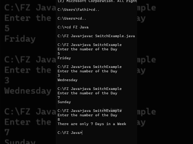 Switch Statement Example in Java #java #coding #switch