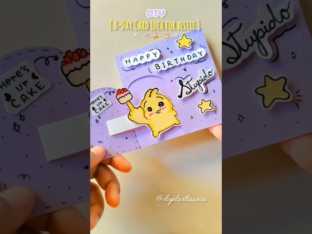 Save this special B-Day Card for your Bestie 😛🍰✨ Handmade card ideas #viral #fyp #explorepage