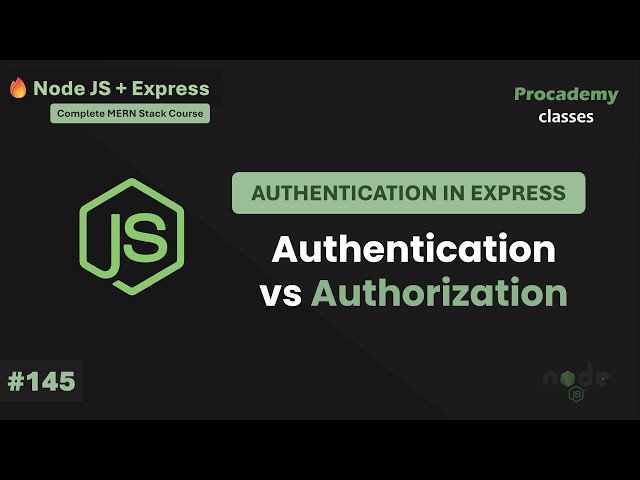 Introduction to Authentication vs. Authorization: Building Secure Express Applications | Part #145